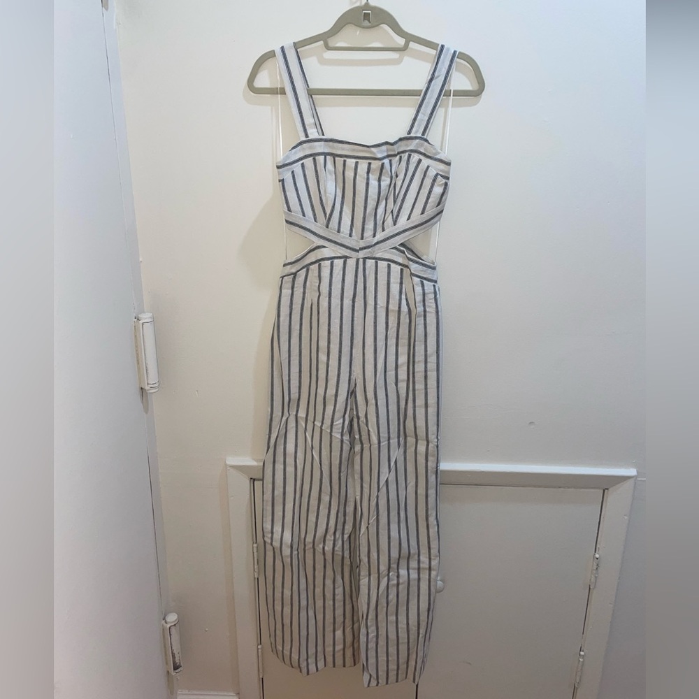 NWT Linen Jumpsuit with Side Cutouts